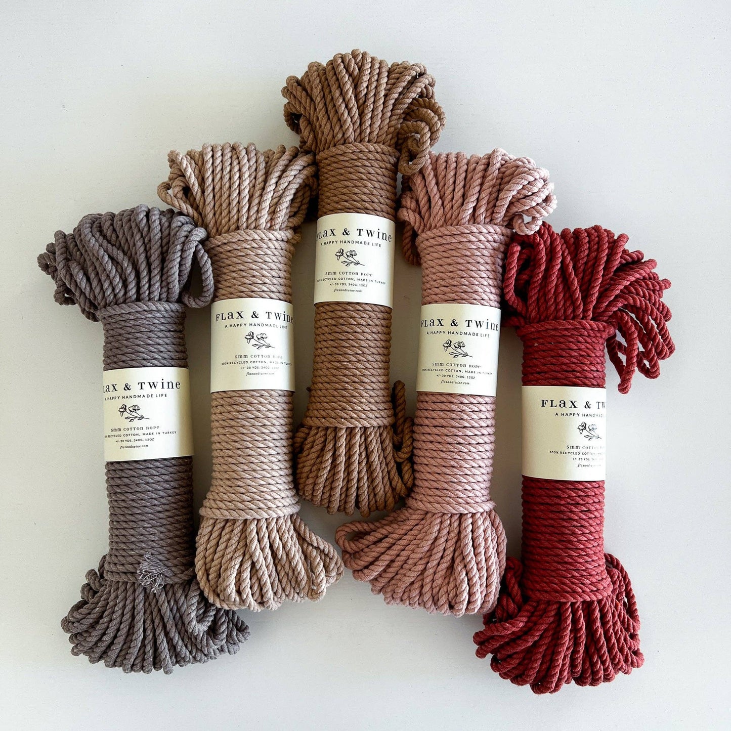 Flax & Twine Recycled 5mm Cotton Rope Bundle
