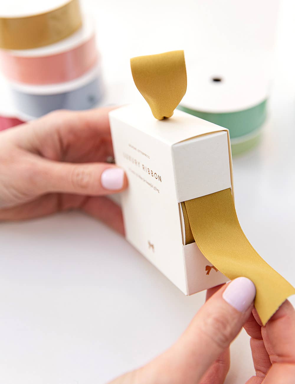 Bespoke Letterpress - Mustard Luxury Satin Ribbon