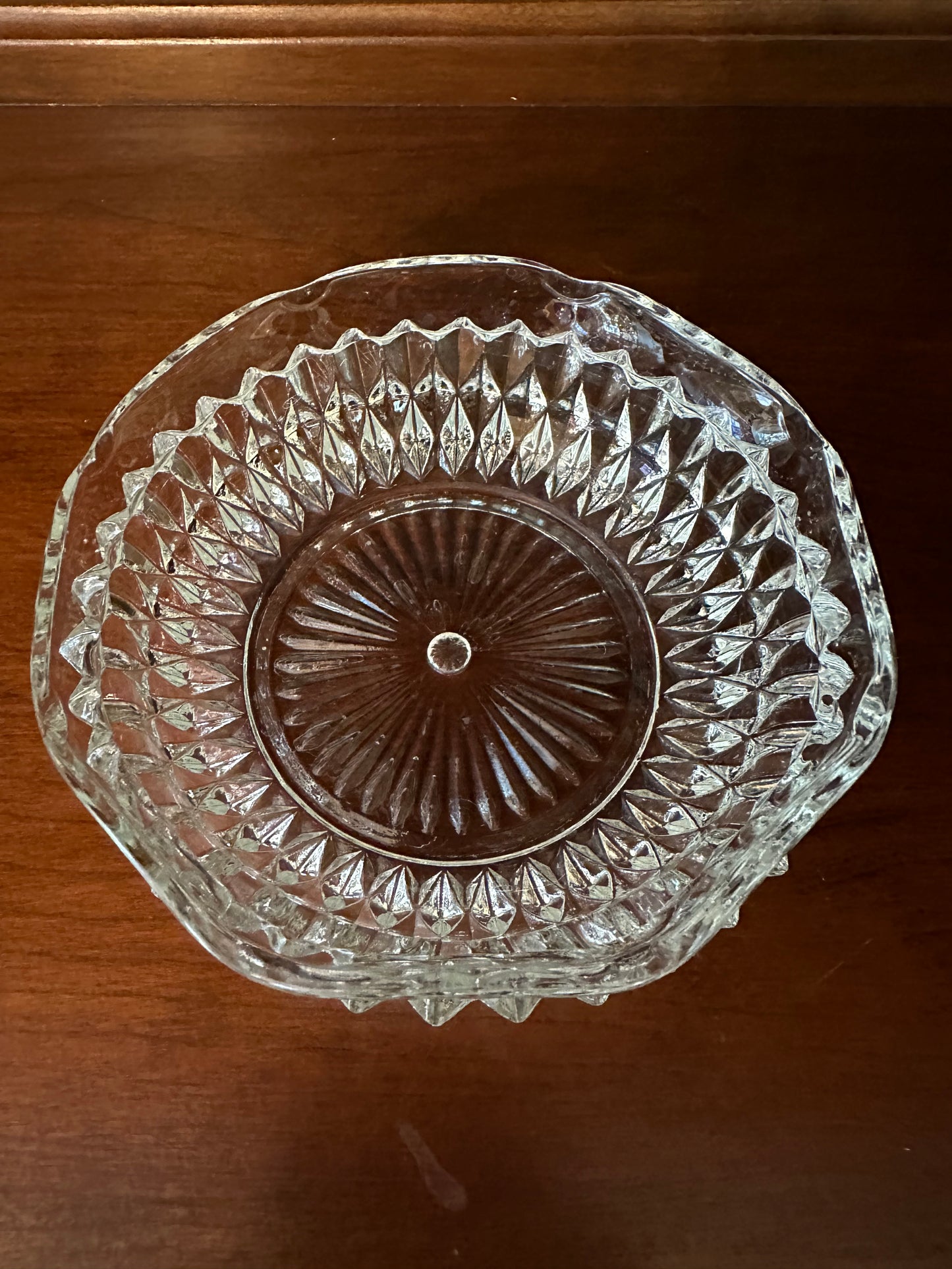 Vintage Indiana Glass Diamond Point Bowl