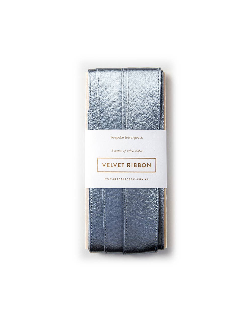 Bespoke Letterpress - Casper Blue Velvet Ribbon