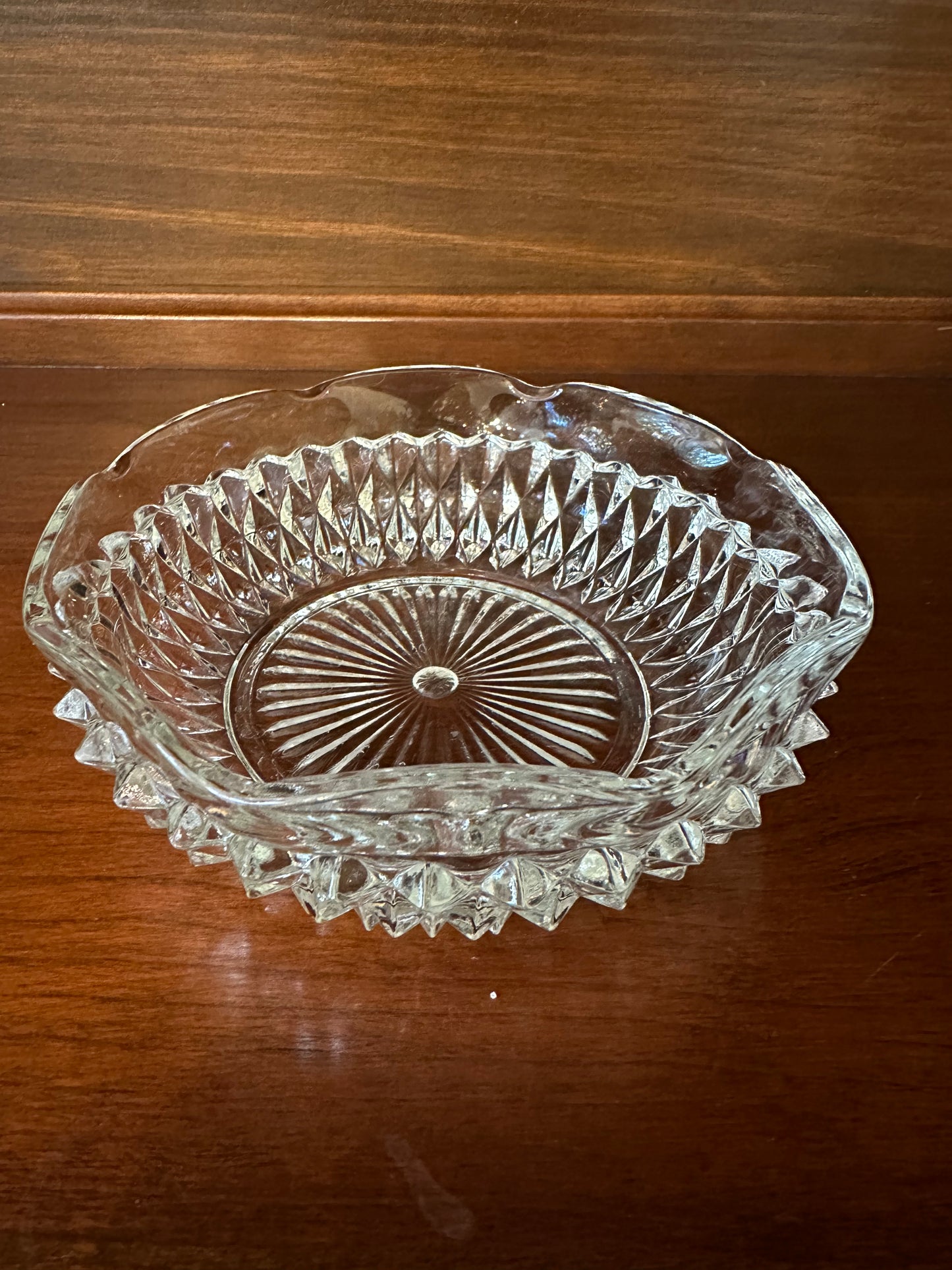 Vintage Indiana Glass Diamond Point Bowl