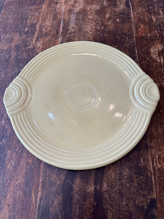 Pale Yellow Vintage Fiesta Ware Cake Plate