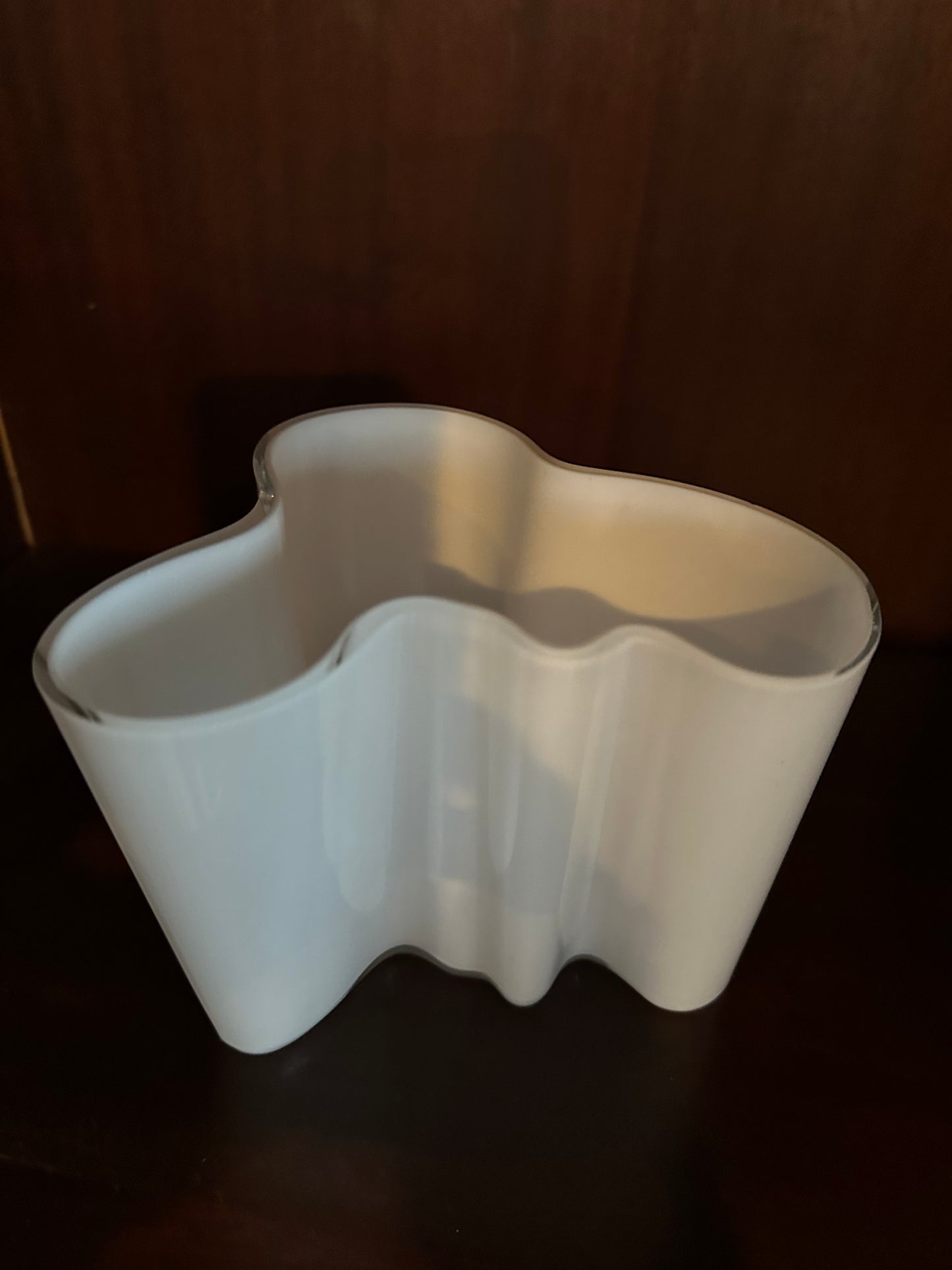 1970’s White Glass Vase by Alvar Aalto for Iittala