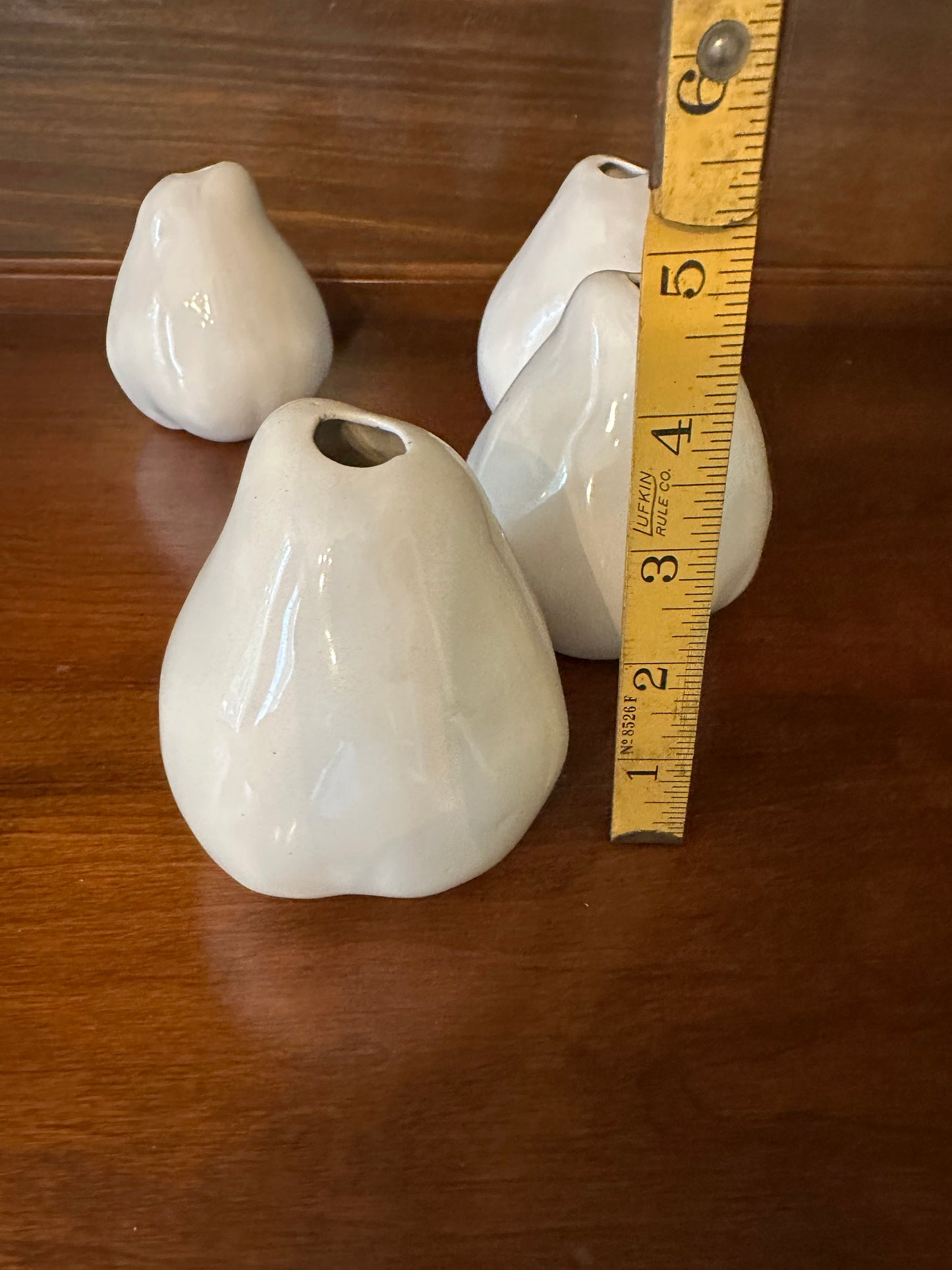 White Pear Bud Vases