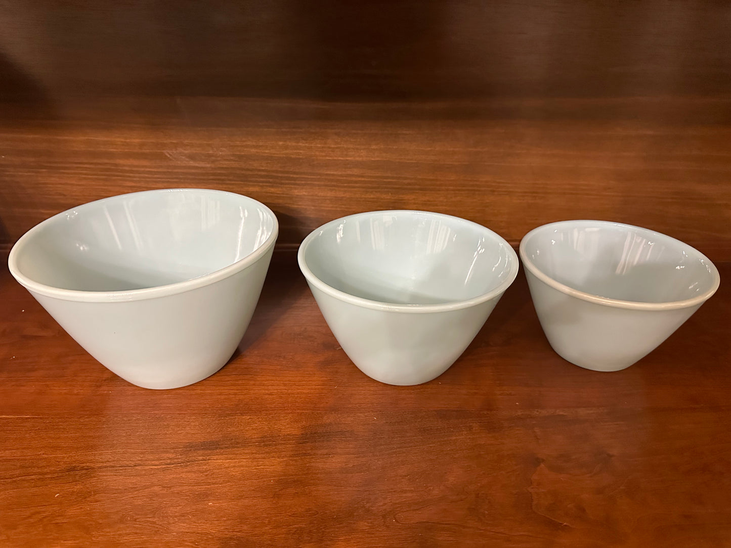 Fire King Turquoise Delphite Nested Mixing Bowls