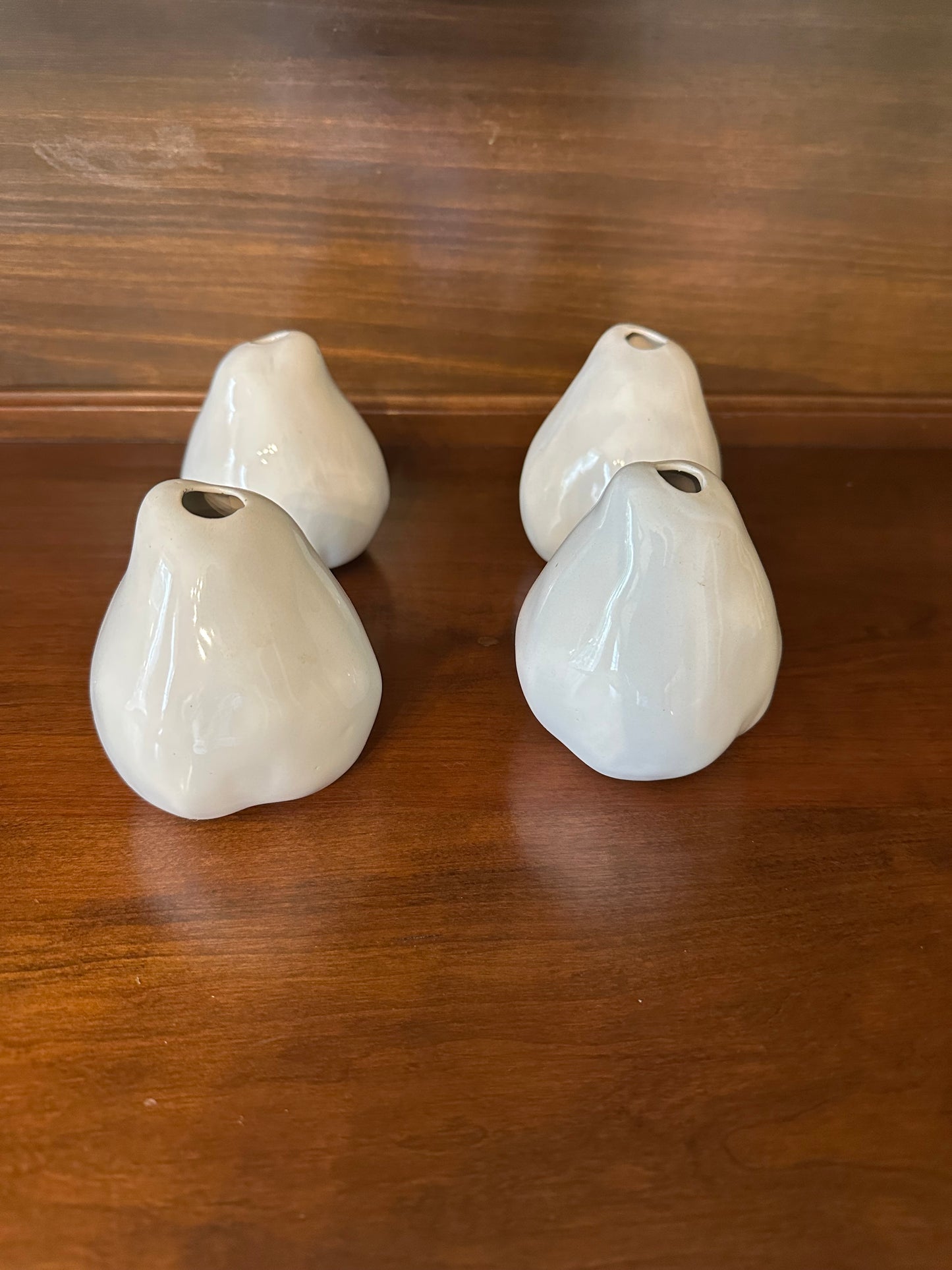 White Pear Bud Vases