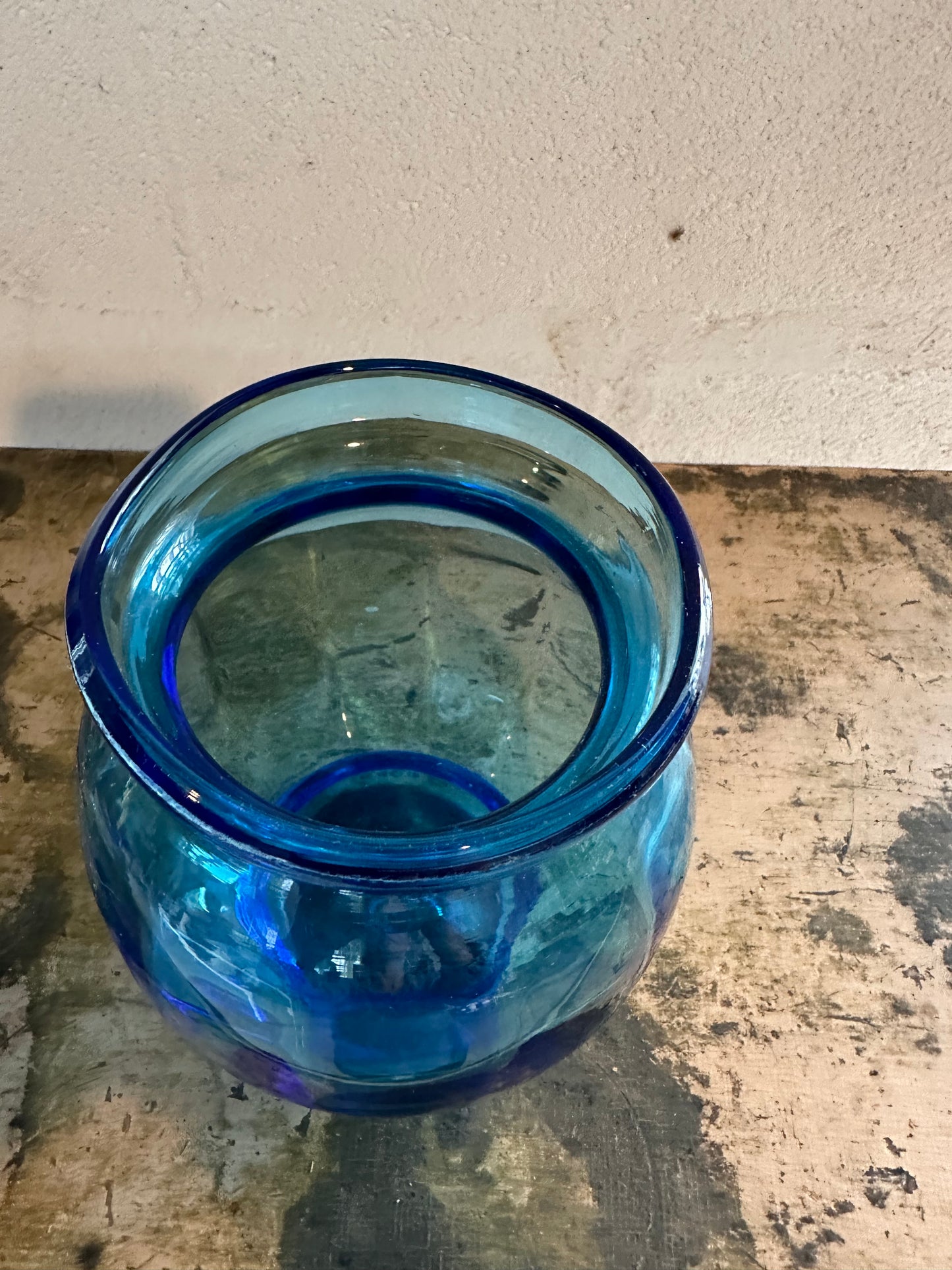 Vintage Blue Glass Vase