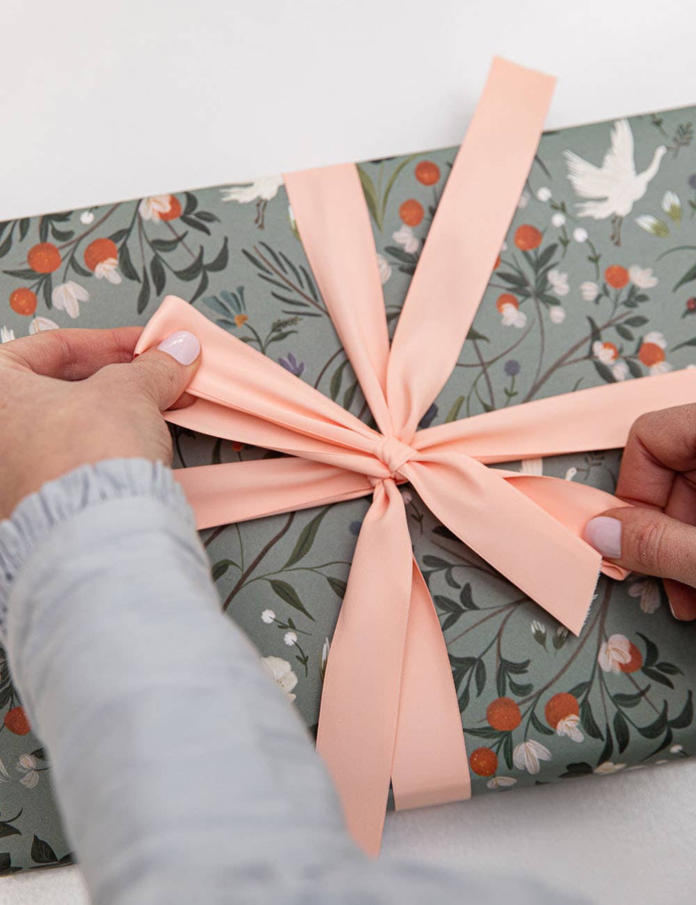 Bespoke Letterpress - Peach Luxury Satin Ribbon - 10 metres