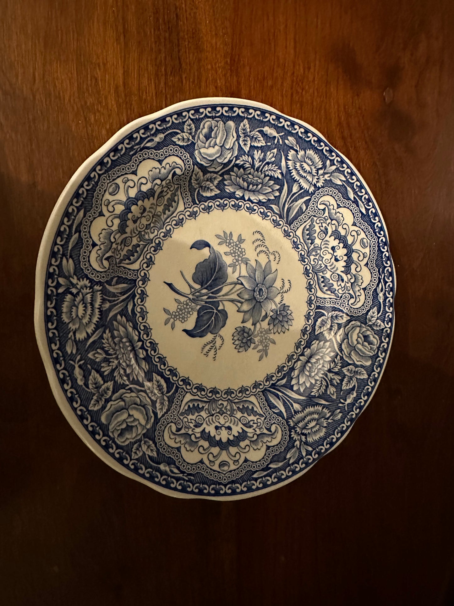 Spode 6” Blue and White Floral Plate