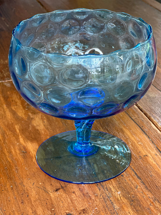 Fenton Blue Glass Compote