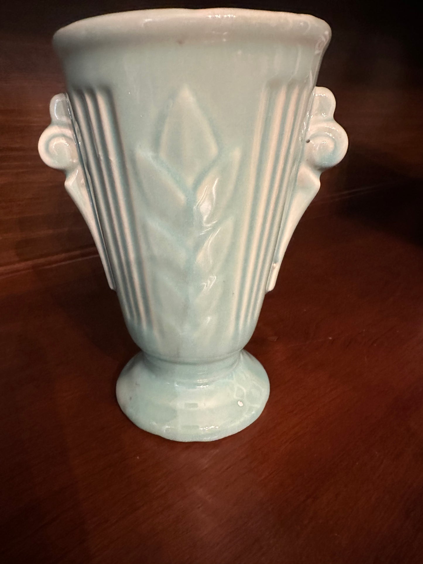 Seafoam Green Vintage Vase by USA Pottery