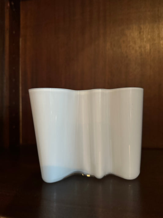 1970’s White Glass Vase by Alvar Aalto for Iittala