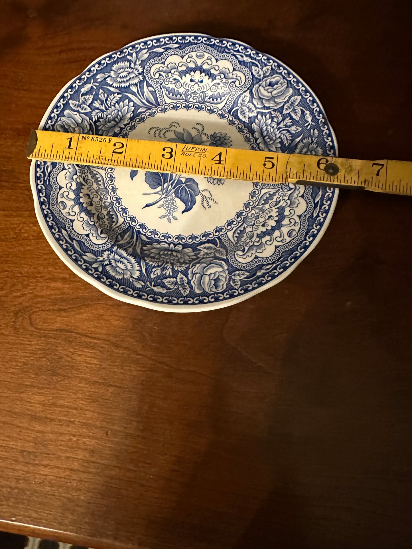 Spode 6” Blue and White Floral Plate