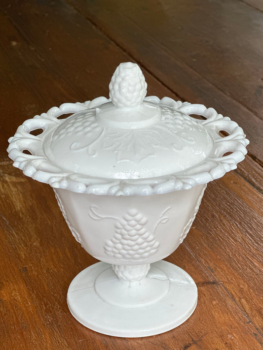 Milk Glass Candy Dish