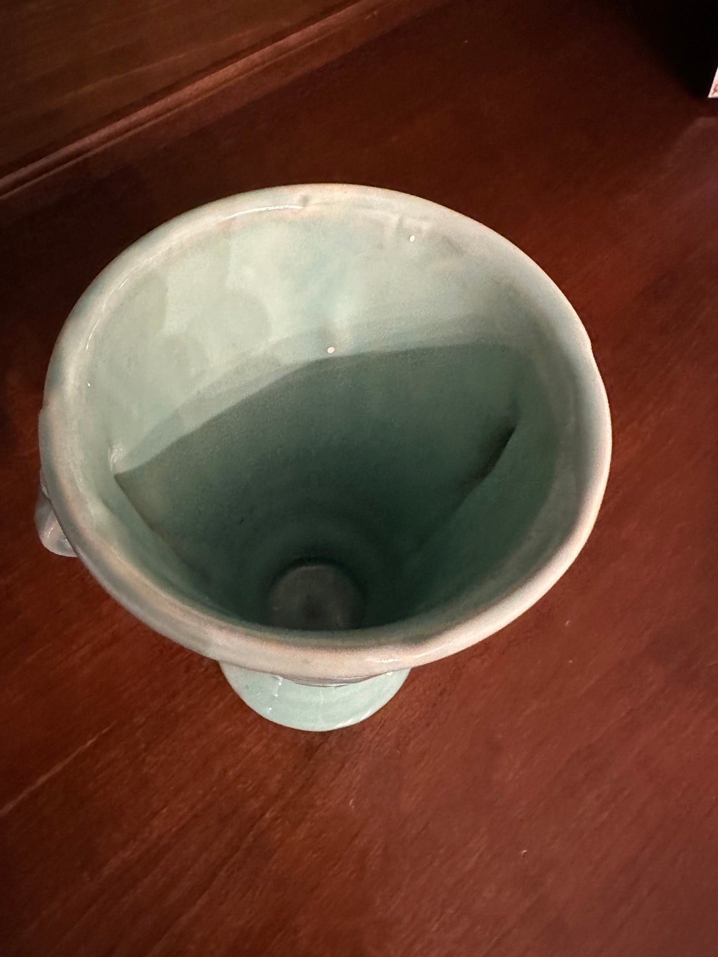 Seafoam Green Vintage Vase by USA Pottery