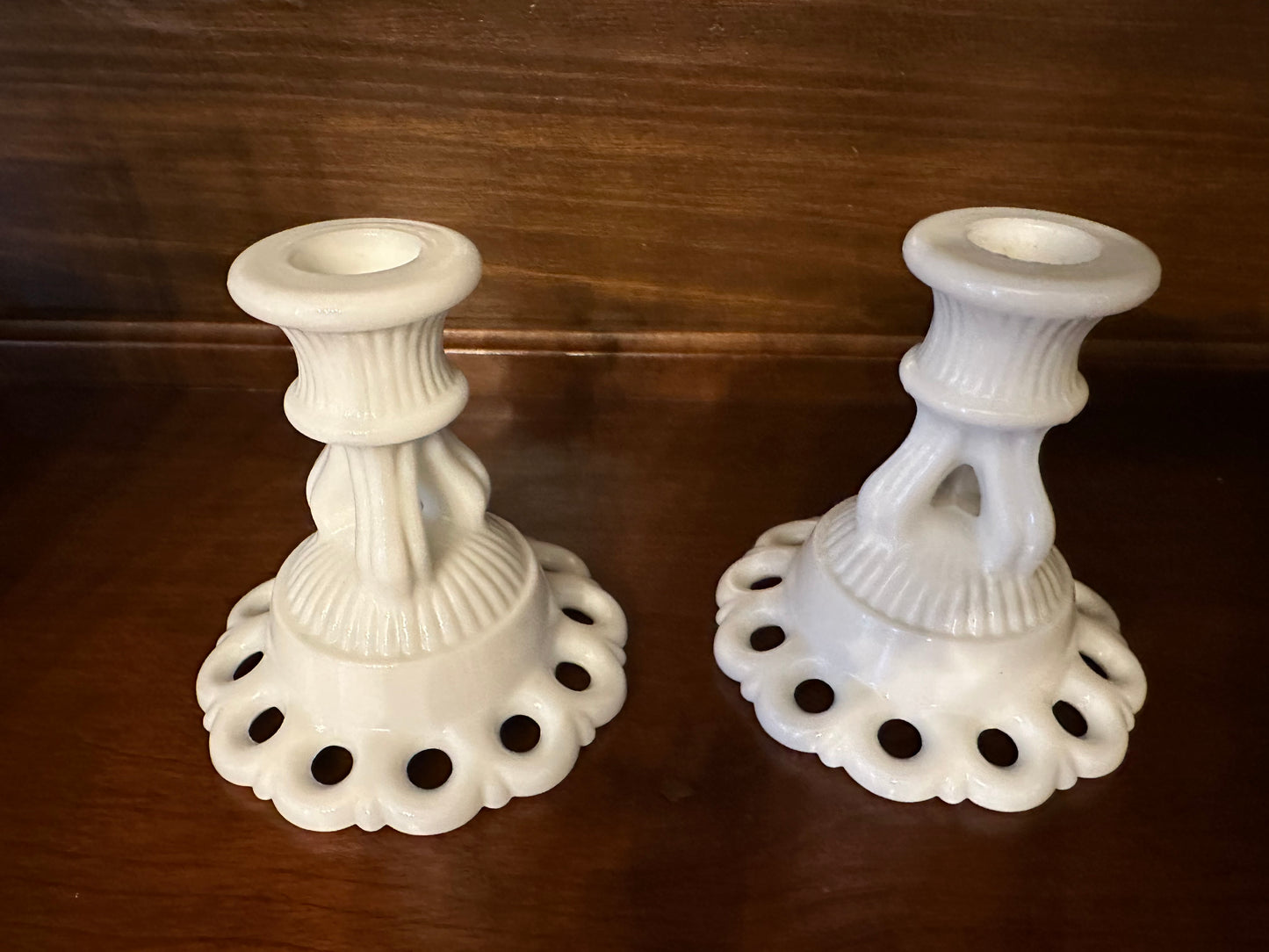 Westmoreland Doric Milk Glass Candlesticks