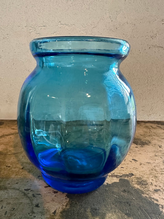 Vintage Blue Glass Vase