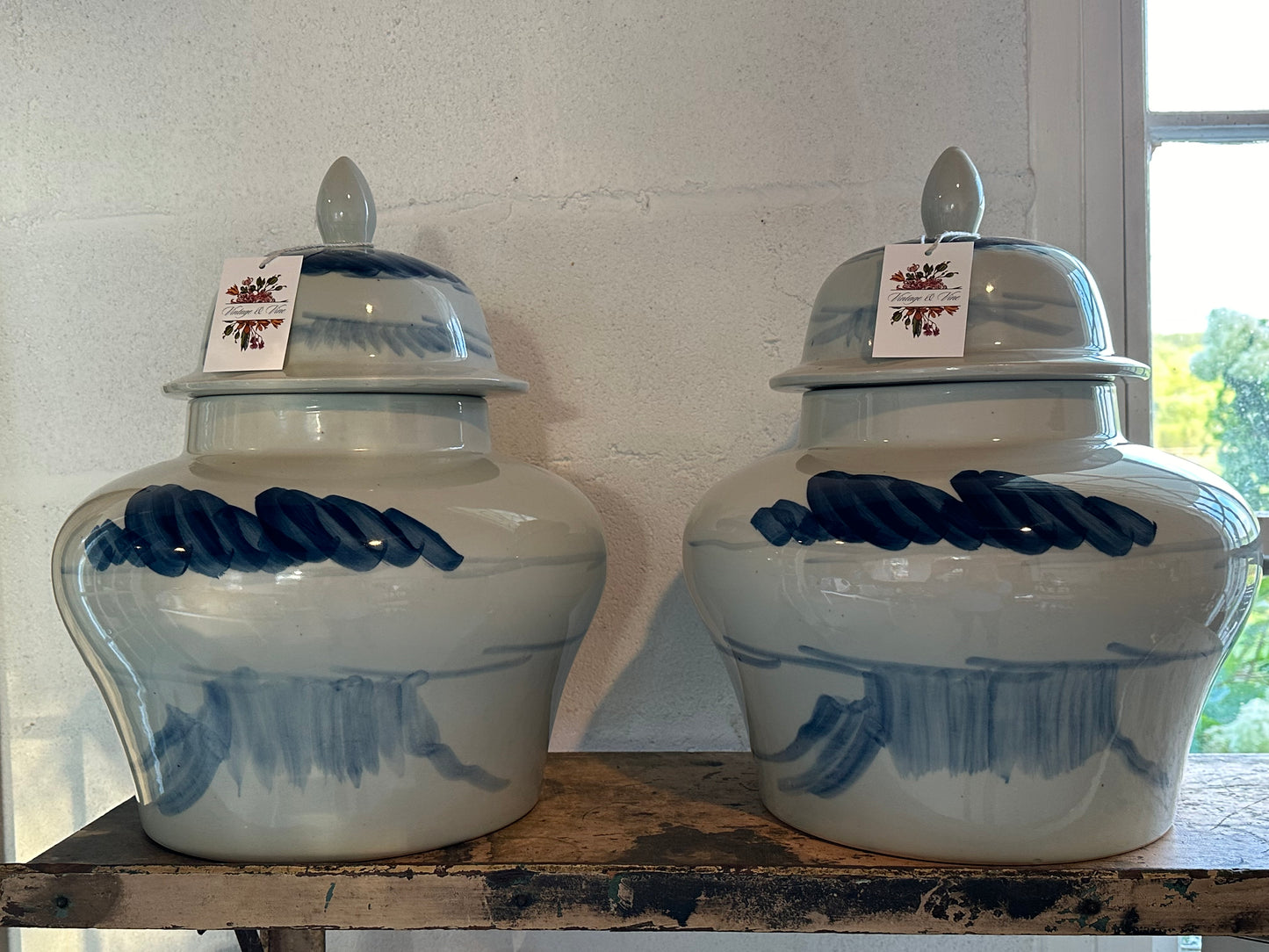 Porcelain Blue and White Ginger Jars