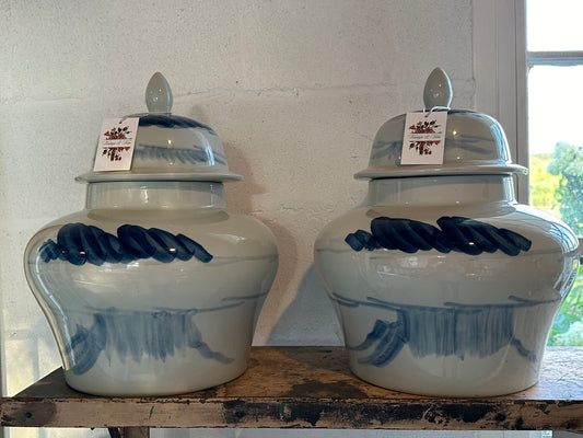 Porcelain Blue and White Ginger Jars