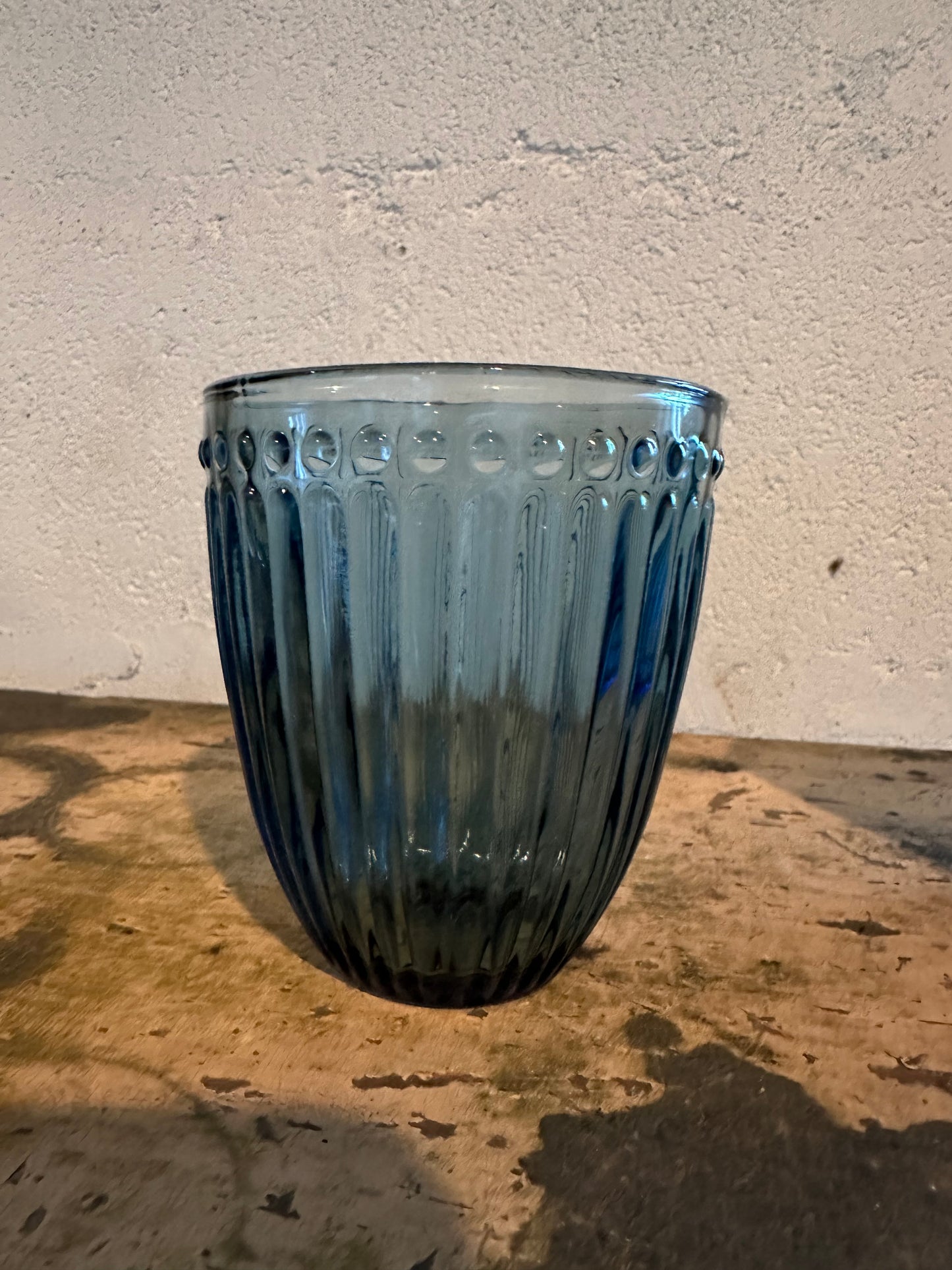 Blue Beaded and Rimmed Tumblers