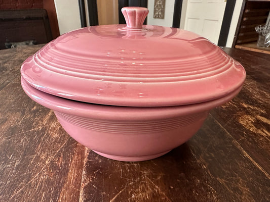 Fiesta Rose Pink Covered Casserole Dish