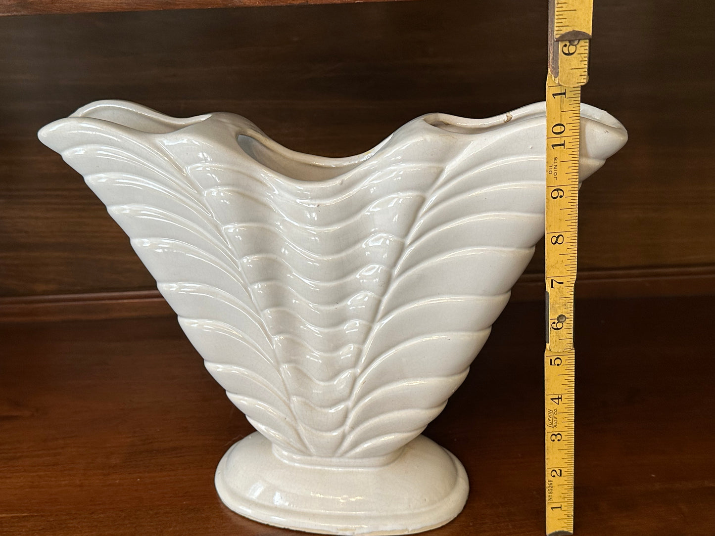 Large Roseville Triple Fan Vintage Vase