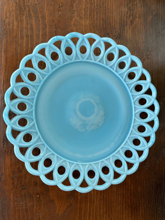 Challinor, Taylor & Co Blue Slag Glass Plate