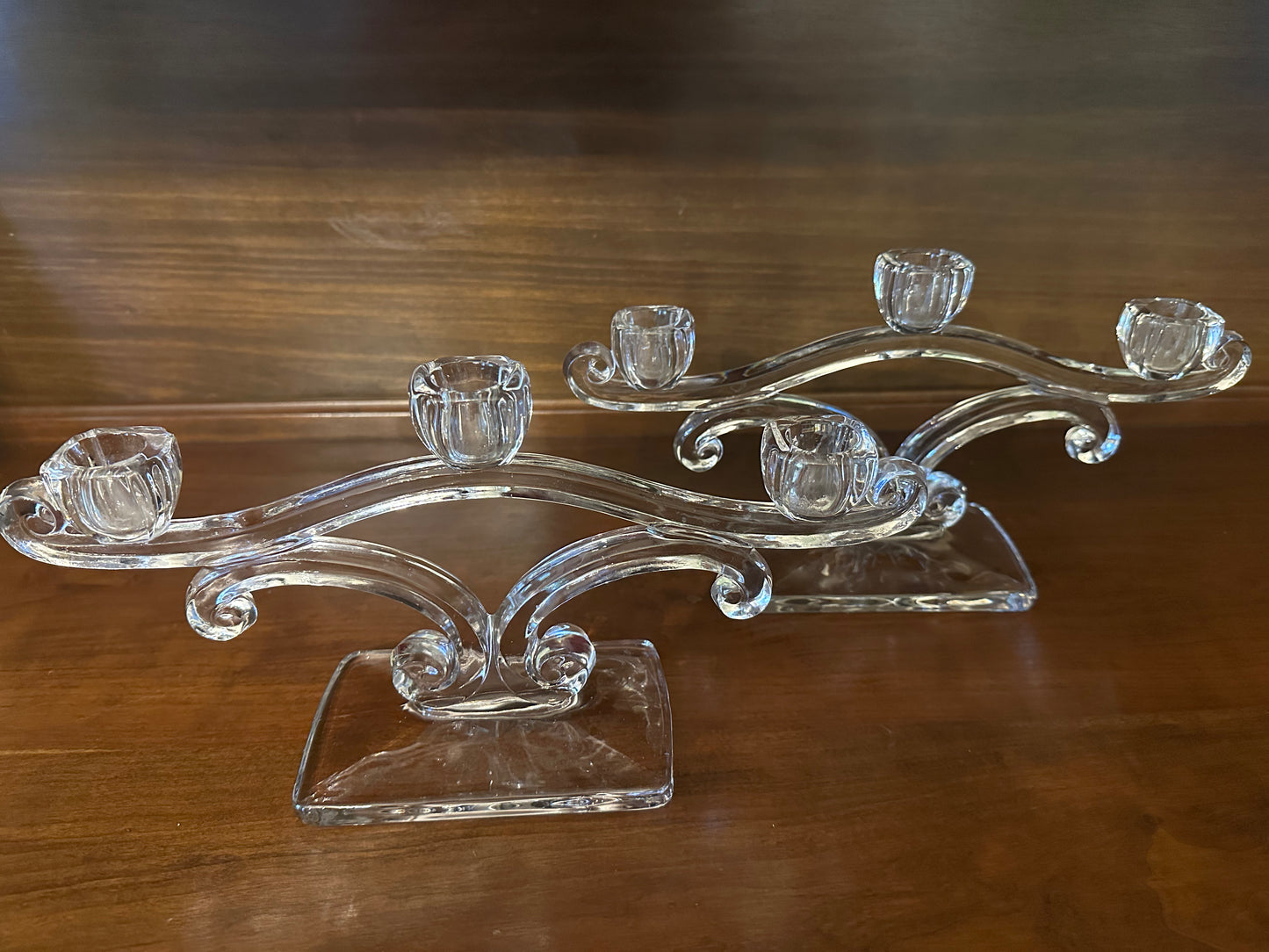 Vintage Martinsville Viking Glass Candelabra