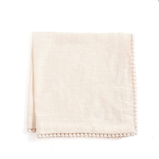 Cotton Lace Trimmed Cloth Napkin - Cream - Set of 4